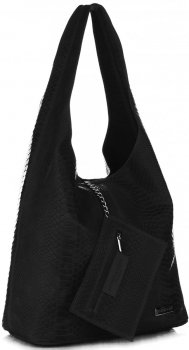 Kožené kabelka shopper bag Vittoria Gotti černá V8804