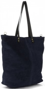 Kožené kabelka shopper bag Vera Pelle tmavě modrá 80041