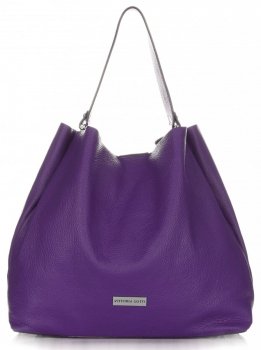 Bőr táska shopper bag Vittoria Gotti szilvakék V230
