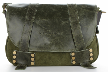 Bőr táska levéltáska Vittoria Gotti zöld V688636