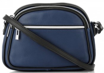 Bőr táska levéltáska Genuine Leather tengerkék 5100