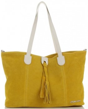 Bőr táska shopper bag Vittoria Gotti sárga V3076