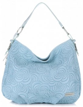Bőr táska shopper bag Vittoria Gotti égszínkék V80013