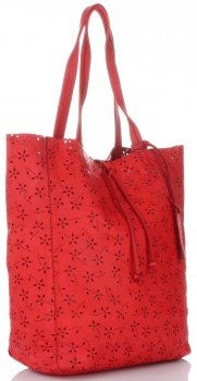 Bőr táska shopper bag Vittoria Gotti piros VL299