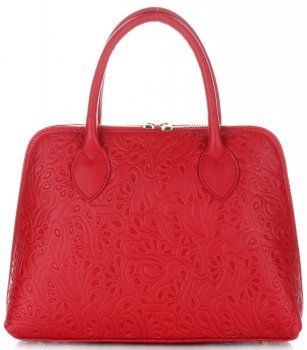 Bőr táska kuffer Genuine Leather piros 80032
