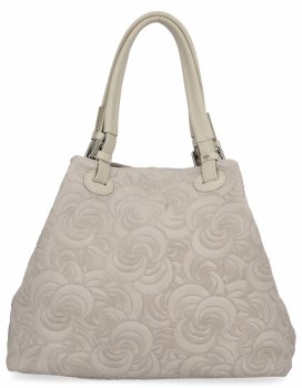 Bőr táska shopper bag Vittoria Gotti bézs 5566-Sbe