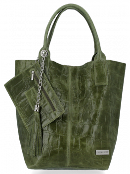 Bőr táska shopper bag Vittoria Gotti B15 zöld