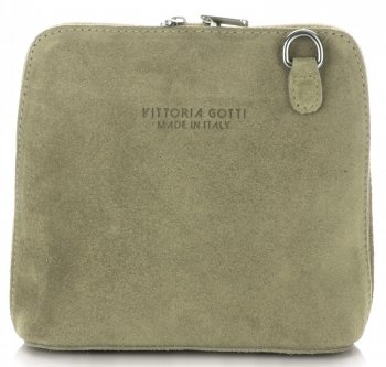 Bőr táska levéltáska Vittoria Gotti khaki V6A