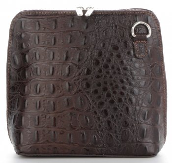 Bőr táska levéltáska Genuine Leather csokoládé 218