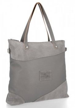 Bőr táska shopper bag Roberto Ricci szürke 18128