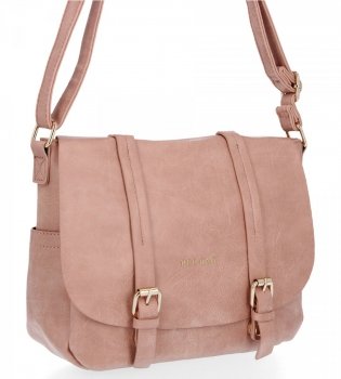 BEE BAG Firmowa Listonoszka Damska Nancy w stylu vintage Pudrowy Róż