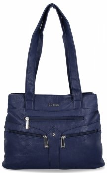 Torebka Damska Na Ramię Shopper Bag firmy Hernan 8006 Ciemno Granatowa