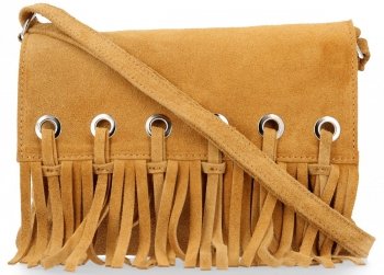 Vittoria Gotti Made in Italy Rewelacyjna Listonoszka Skórzana w stylu Boho Ruda
