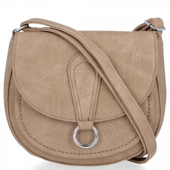 BEE BAG Elegancka Torebka Damska Listonoszka Sara Ciemno Beżowa