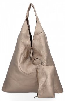 Duża Torebka Damska Shopper Bag XXL firmy Hernan HB0350 Stare Złoto