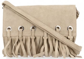 Vittoria Gotti Made in Italy Rewelacyjna Listonoszka Skórzana w stylu Boho Beżowa