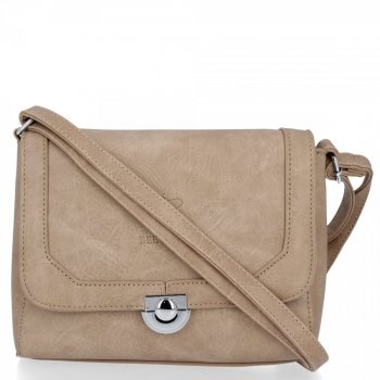 BEE BAG Elegancka Listonoszka Damska Amalia Ciemno Beżowa