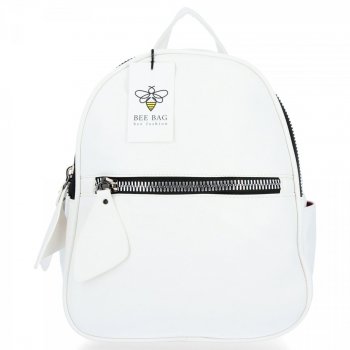 BEE BAG Dwukomorowy Plecak Damski Lara Biały