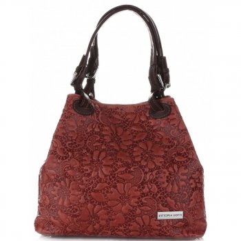 GEANȚĂ DIN PIELE shopper bag Vittoria Gotti vișiniu V80049