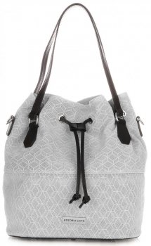 GEANȚĂ DE DAMĂ shopper bag Vittoria Gotti gri deschis V1005