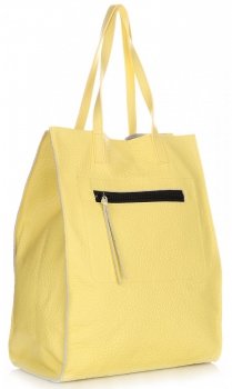 GEANȚĂ DIN PIELE shopper bag Vittoria Gotti galben V8622