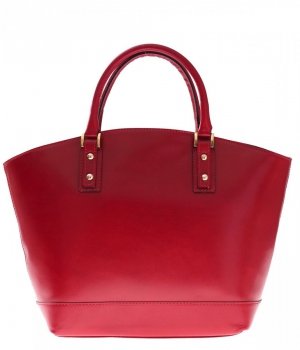 GEANȚĂ DIN PIELE shopper bag Genuine Leather roșu 11A