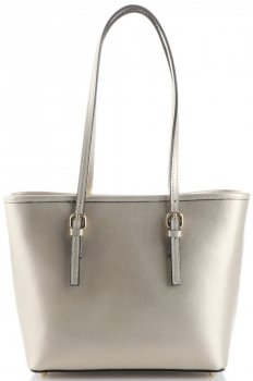 GEANȚĂ DIN PIELE clasică Genuine Leather auriu 3303