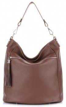 GEANȚĂ DIN PIELE shopper bag Genuine Leather maro 1326