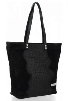 GEANȚĂ DIN PIELE shopper bag Vittoria Gotti negru V2380