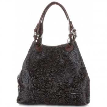 GEANȚĂ DIN PIELE shopper bag Vittoria Gotti ciocolatiu V80049