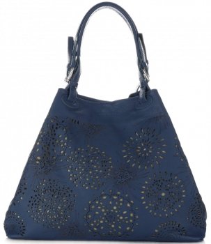 GEANȚĂ DIN PIELE shopper bag Vittoria Gotti bleumarin V8913