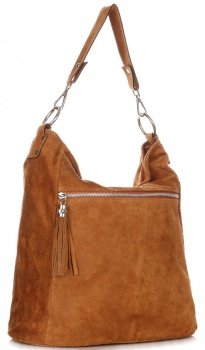 GEANȚĂ DIN PIELE shopper bag Genuine Leather roșcat 1330
