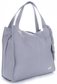 GEANȚĂ DIN PIELE shopper bag Vittoria Gotti gri deschis V2