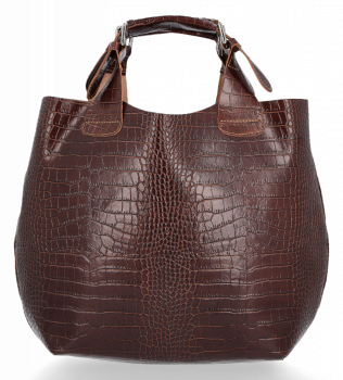 GEANȚĂ DIN PIELE shopper bag Vittoria Gotti maro VG804