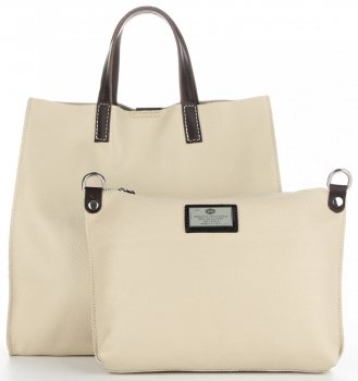 GEANȚĂ DIN PIELE shopper bag Genuine Leather bej 691756