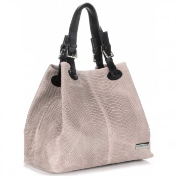 GEANȚĂ DIN PIELE shopper bag Vittoria Gotti roz de pudră V2L