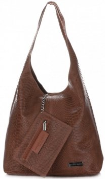 GEANȚĂ DIN PIELE shopper bag Vittoria Gotti maro V8804