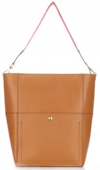 GEANȚĂ DIN PIELE shopper bag Genuine Leather roșcat K26
