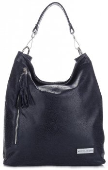 GEANȚĂ DIN PIELE shopper bag Vittoria Gotti bleumarin V8420