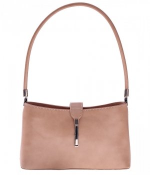 GEANȚĂ DIN PIELE clasică Genuine Leather bej închis 4160