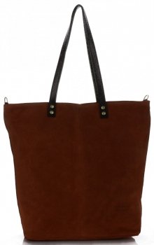 GEANȚĂ DIN PIELE shopper bag Vera Pelle maro 80041