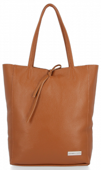GEANȚĂ DIN PIELE shopper bag Vittoria Gotti roșcat V21E