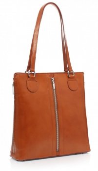 GEANȚĂ DIN PIELE clasică Genuine Leather roșcat J6088