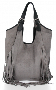 GEANȚĂ DIN PIELE shopper bag Vittoria Gotti gri B10