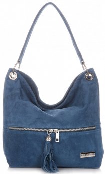 GEANȚĂ DIN PIELE shopper bag Vittoria Gotti albastru V3821