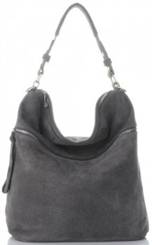Kožené kabelka univerzálna Genuine Leather šedá 5577C