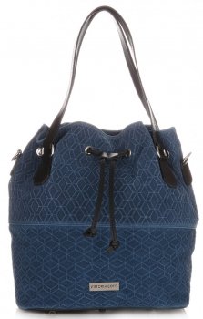 Dámska kabelka shopper bag Vittoria Gotti modrá V1005