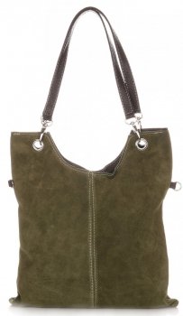 Kožené kabelka listonoška Genuine Leather svetlozelená 517