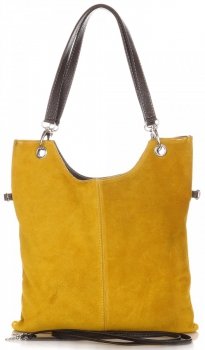 Kožené kabelka listonoška Genuine Leather žltá 517