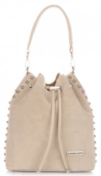 Kožené kabelka shopper bag Vittoria Gotti béžová V3020